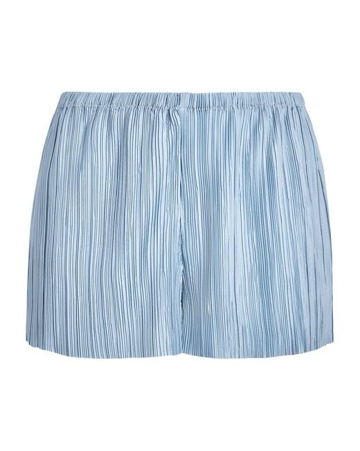 Cult Gaia Blue Sinclair Origami Plissé Shorts