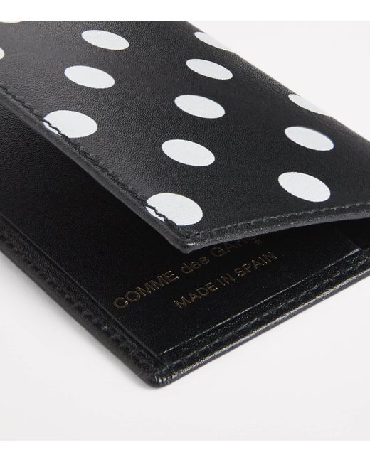 Comme des Garçons Black Leather Polka-Dot Card Holder for men