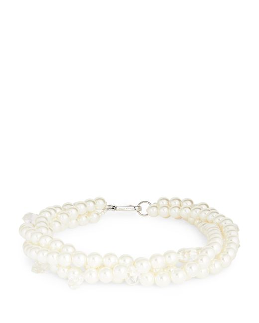Simone Rocha Natural Faux Pearl And Glass Twisted Necklace