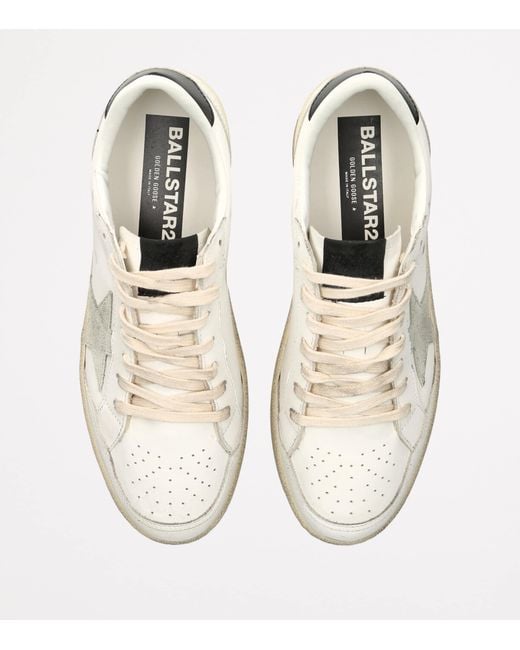 Golden Goose Deluxe Brand White Leather Ball Star 2 Sneakers for men