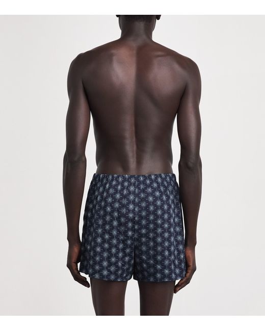 Hanro Blue Cotton Boxer Shorts for men