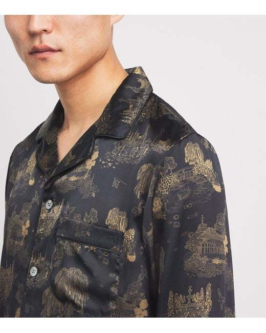Derek Rose Gray Silk Brindisi Pyjama Set for men
