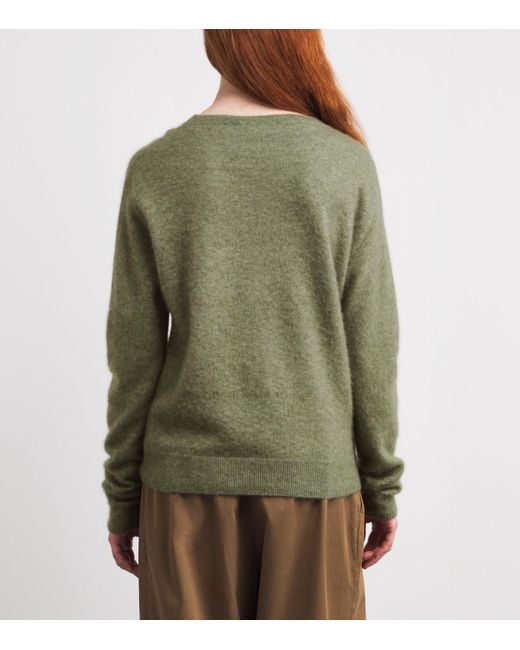 The Row Green Lorynna Cashmere-Silk Sweater