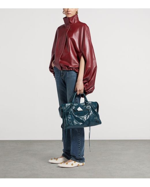 Balenciaga Red Leather Double-Layer Cape