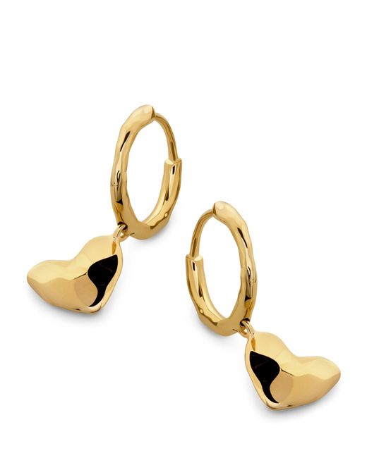 Monica Vinader Metallic Vermeil Heart Drop Huggie Earrings