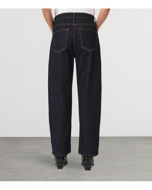 AllSaints Blue Sadie High-Rise Barrel-Leg Jeans