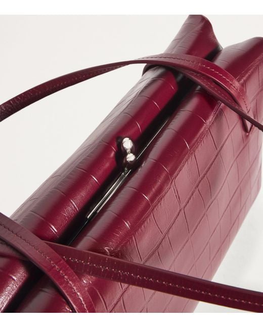 Jil Sander Purple Medium Leather Goji Pillow Shoulder Bag