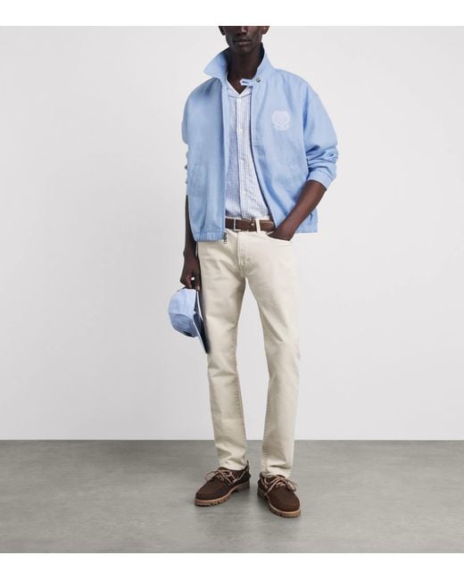 Polo Ralph Lauren Blue X Wimbledon Linen Bayport Bomber Jacket for men