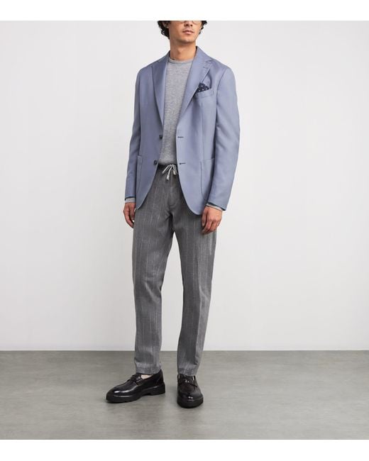 Eleventy Gray Pinstripe Tailored Trousers for men