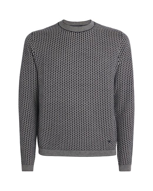 Emporio Armani Gray Virgin Wool Textured Sweater for men