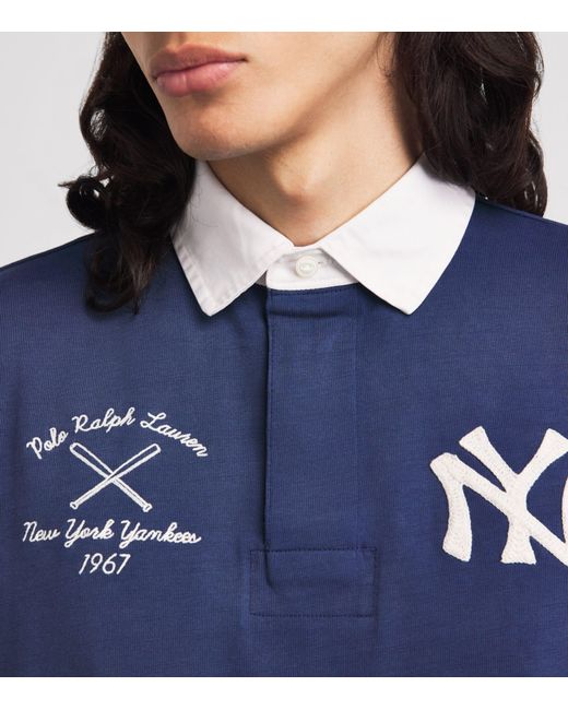 Polo Ralph Lauren Blue X Yankees Cotton Rugby Polo Shirt for men
