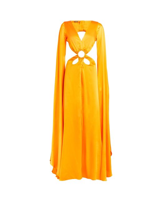 Cult Gaia Silk Cut-out Jasmin Maxi Dress in Orange | Lyst