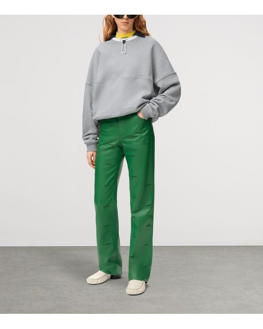 Loewe Gray Cotton-Blend Drawstring Sweatshirt