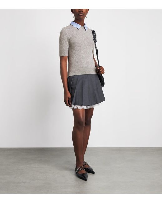Claudie Pierlot Gray Wool Layered Sweater