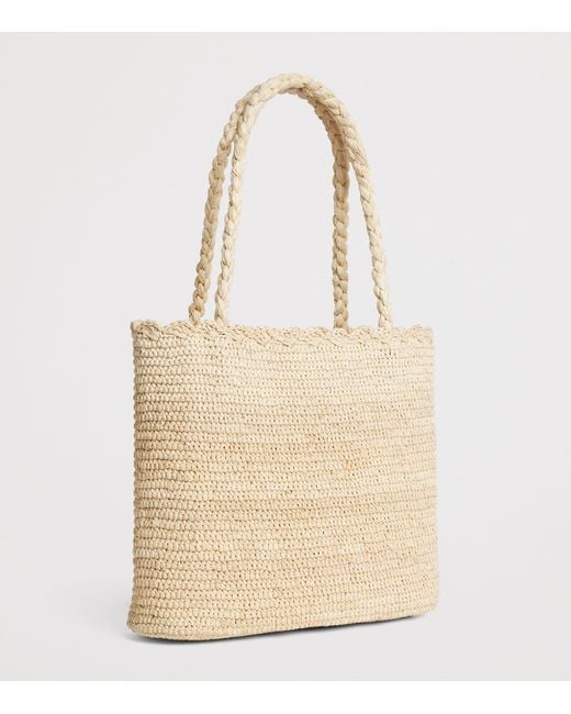 Rixo White Raffia Nilani Shoulder Bag