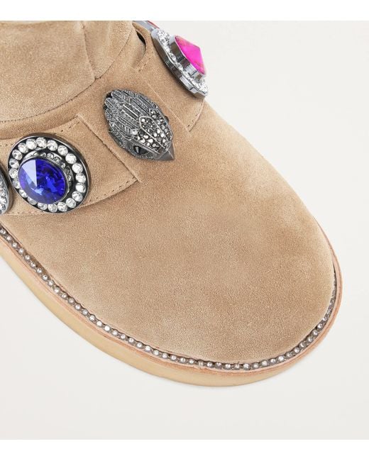 Kurt Geiger Natural Suede Embellished Octavia Boots