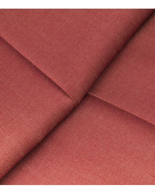 Max Mara Red Wool Gabardine Drawstring Trousers