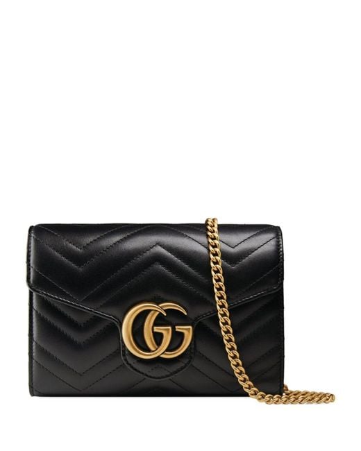Gucci Black Mini Leather Marmont Matelassé Cross-body Bag