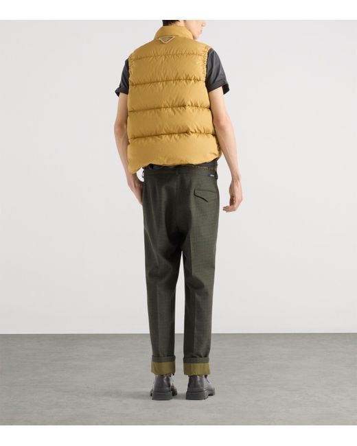 Prada Brown Down Cotton Gilet for men