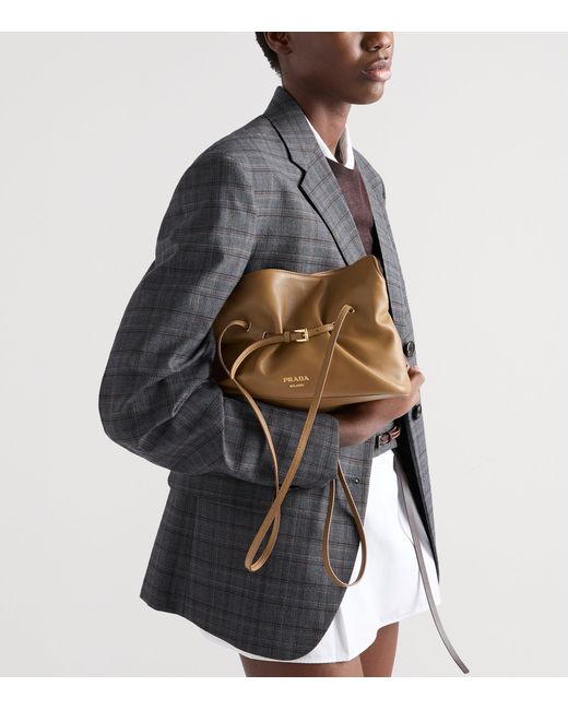 Prada Brown Small Nappa Leather Dada Shoulder Bag