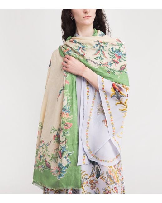 Etro Green Printed Scarf