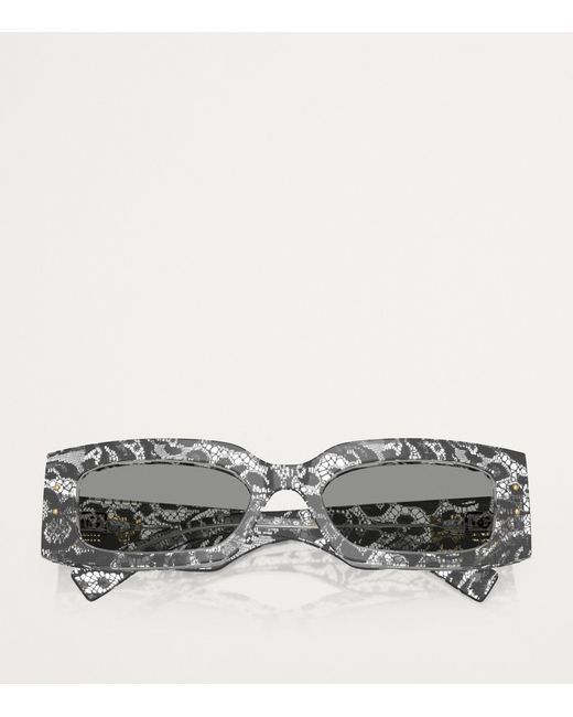 Dolce & Gabbana Gray Acetate Rectangular Sunglasses