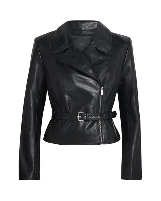 PAIGE Black Foxe Lamb Leather Jacket