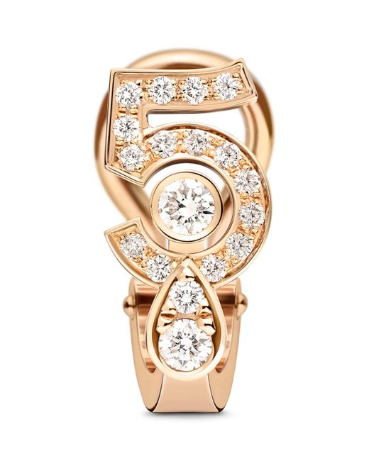 Chanel Metallic And Diamond N˚5 Single Clip-On Earring