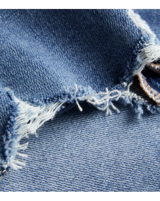 PAIGE Blue Cindy Raw Hem Straight Jeans