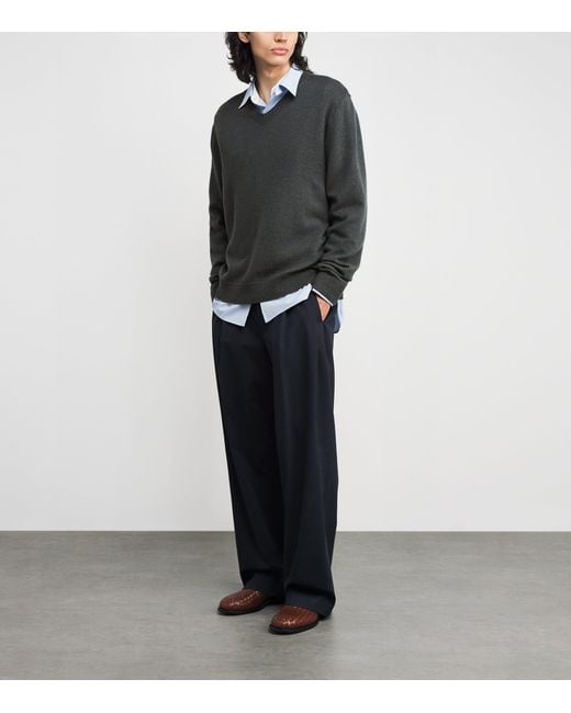 The Row Gray Memphis Cashmere Sweater for men
