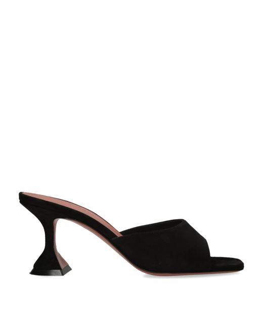 AMINA MUADDI Black Suede Lupita Mules 70