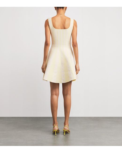 Maje Natural Jacquard Skater Mini Dress