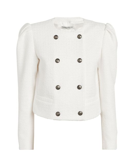 Alessandra Rich Natural Bouclé Double-breasted Jacket