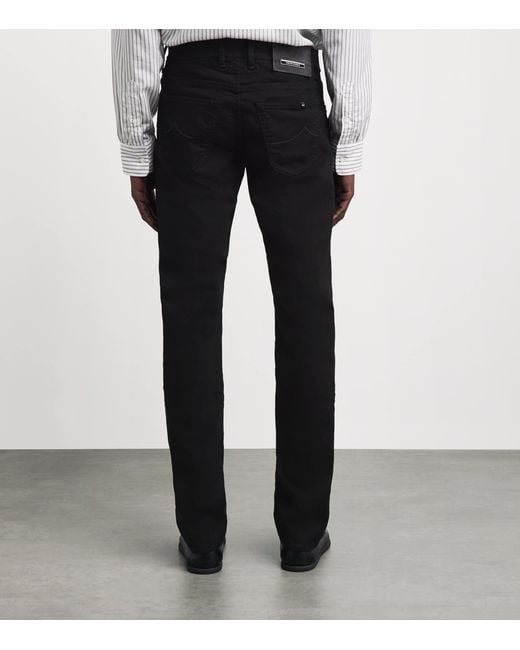 Jacob Cohen Black Limited Edition Lizardskin-Patch Nick Slim Jeans for men