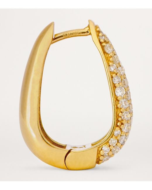 Jennifer Meyer Metallic Mini And Diamond Edith Elongated Teardrop Huggie Earrings