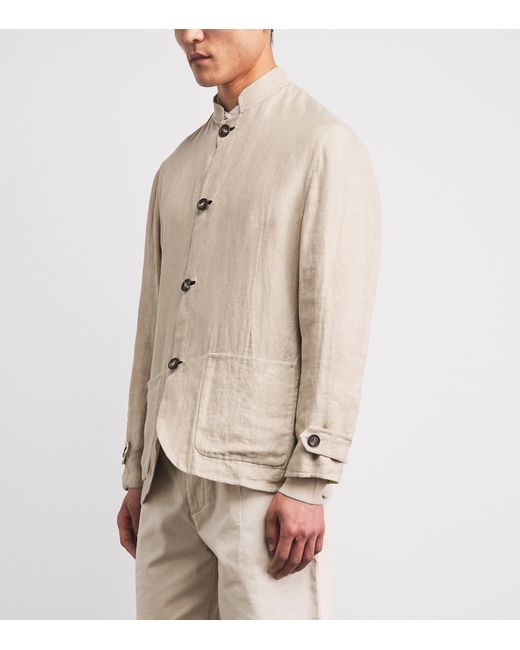 Eleventy Natural Linen-Silk Reversible Jacket for men