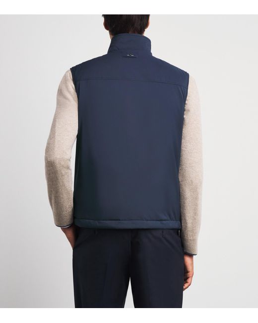 Paul & Shark Blue Padded Reversible Gilet for men
