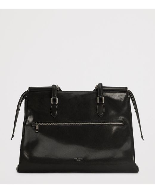 Dolce & Gabbana Black Leather-Blend Top-Handle Bag