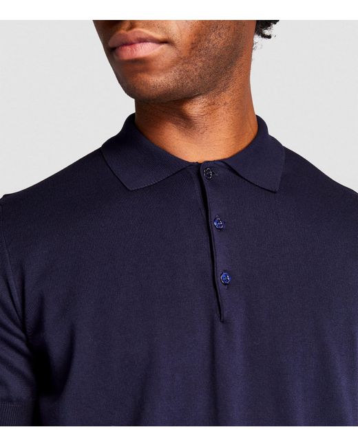 Canali Blue Cotton Piqué Polo Shirt for men