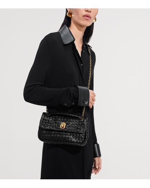 Bottega Veneta Black Baby Leather Madison Shoulder Bag