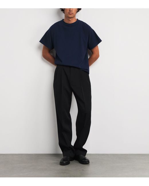 The Row Blue Sato Cotton T-Shirt for men