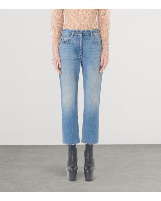 Valentino Blue Cropped Straight Jeans