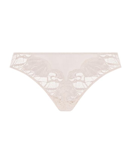 Hanro White Lace-Trim Lysia Thong
