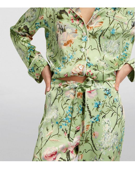 Olivia Von Halle Green Silk Lila Pyjamas