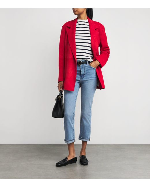 FRAME Blue The Pencil Crop Jeans