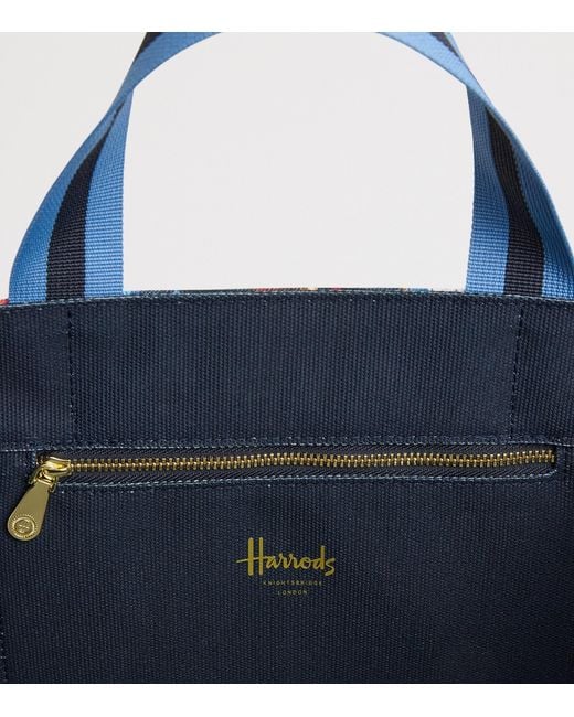 Harrods Blue Small Tassel Tote Bag