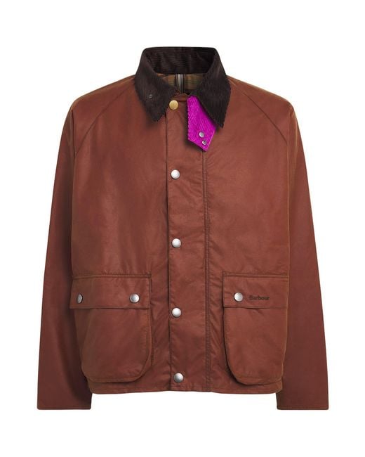 Barbour Brown X Paul Smith Waxed Transport Windowpane Jacket for men