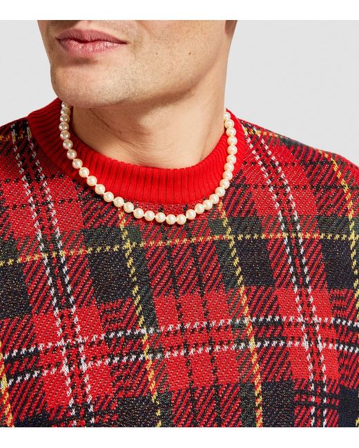 Vivienne Westwood White Faux Pearl Necklace for men