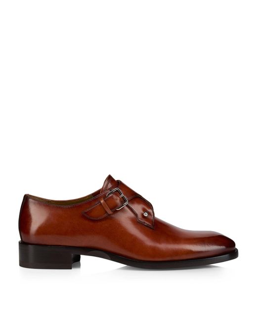 Christian Louboutin Brown Chambelimonk Leather Monk Shoes for men