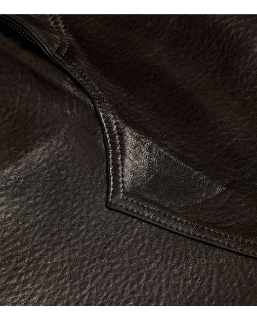 FRAME Black Leather Midaxi Midi Skirt